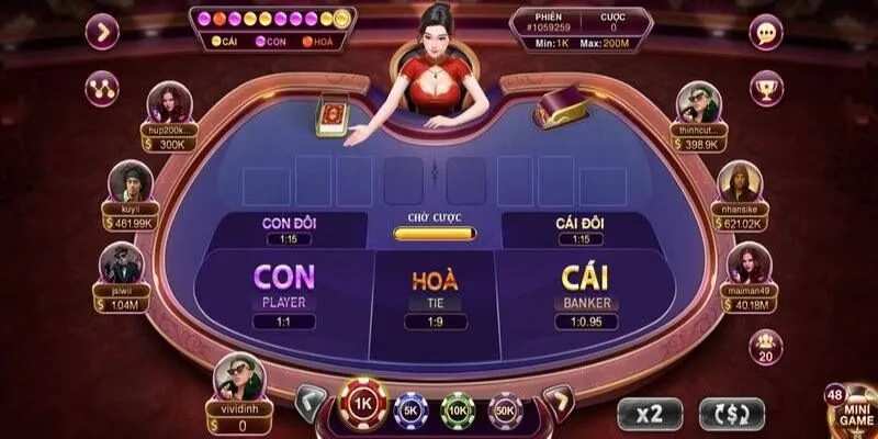 Các cửa cược trong Baccarat Kim Tài