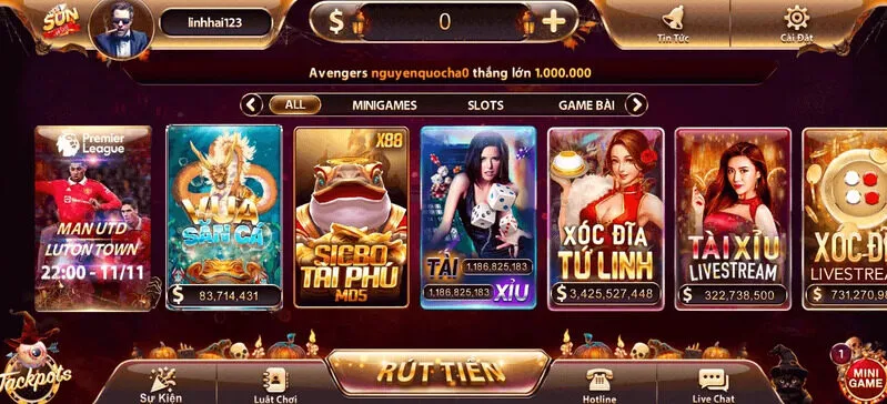 Đa dạng trò chơi giải trí